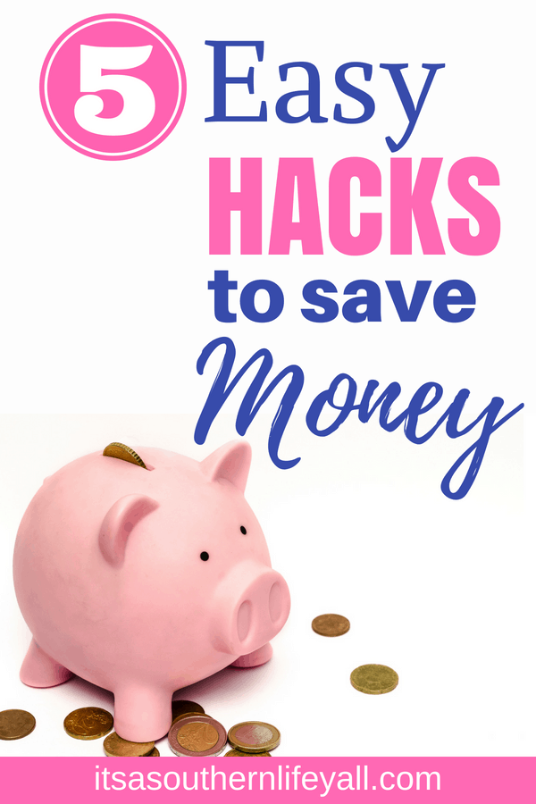 Piggy bank with 5 easy hacks to save money text overlay - Stop Using Alt Tags for Pinterest Pin Descriptions