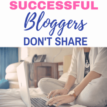 A woman sits cross-legged on a bed using a laptop. Overlaid text reads: 6 Secrets Successful Bloggers Dont Share. The website itsasouthernlifeyall.com is at the bottom.