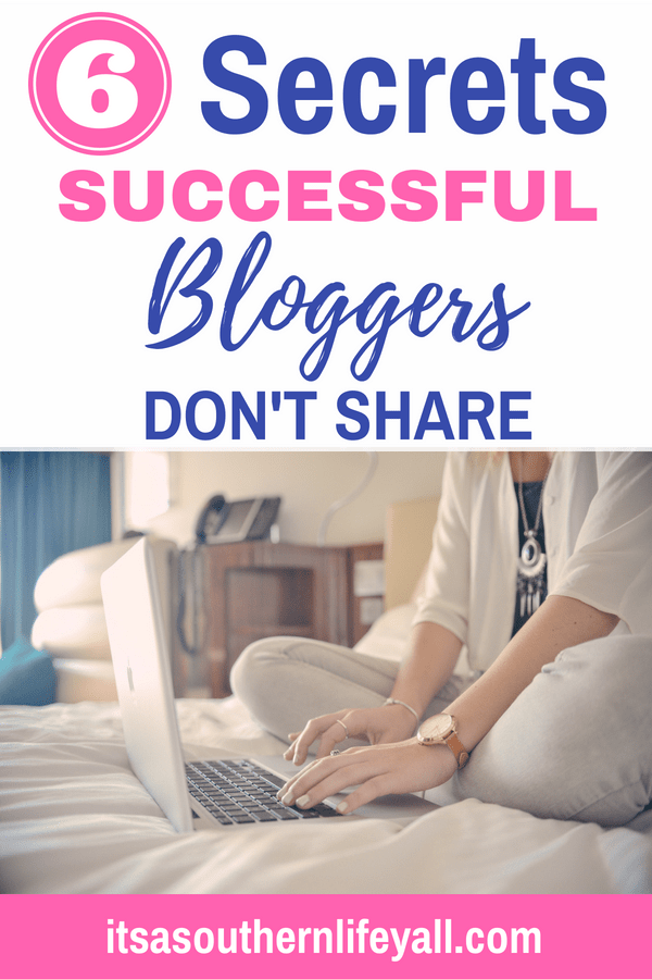 Woman typing on computer with 6 secrets successful bloggers don't share text overlay - Stop Using Alt Tags for Pinterest Pin Descriptions