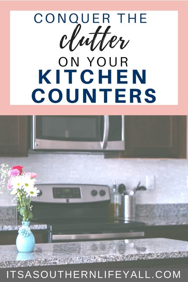 Organizing tips on how to clear the clutter from your kitchen counters. Kitchen organization is easy with these organizing ideas. Conquer the clutter with these simple tips and hacks. 