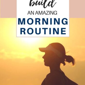 Silhouette of a woman jogging outdoors at sunrise with text overlay: How to build an amazing morning routine. Website URL at the bottom reads itsasouthernlifeyall.com.