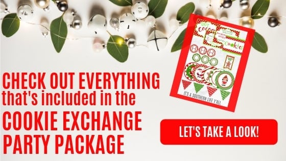 Host your a Cookie Exchange Party using this party package full of printable decorations, invitations, labels, and so much more!