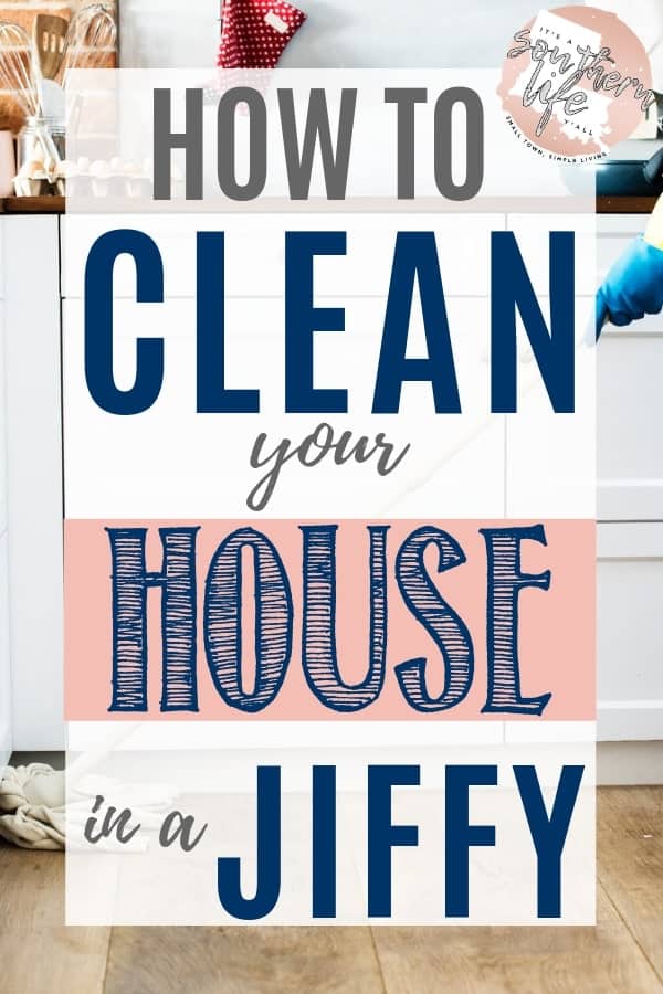 Clean your house fast following these easy steps. Free printable with instructions to help get your house clean in a jiffy.