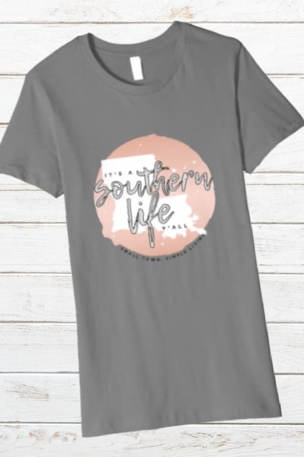 It's a Southern Life Y'all Logo Woman's solid Gray t-shirt
