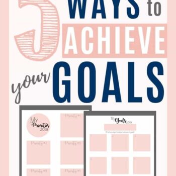 5 Ways to Achieve your goals with a free goal setting printable planner. Start the New Year off right with your personal goals set using these easy steps and chart.