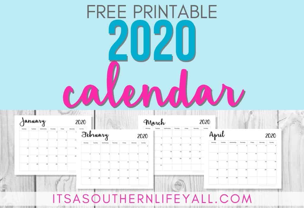 Button to lead you to the 2020 Free Calendar