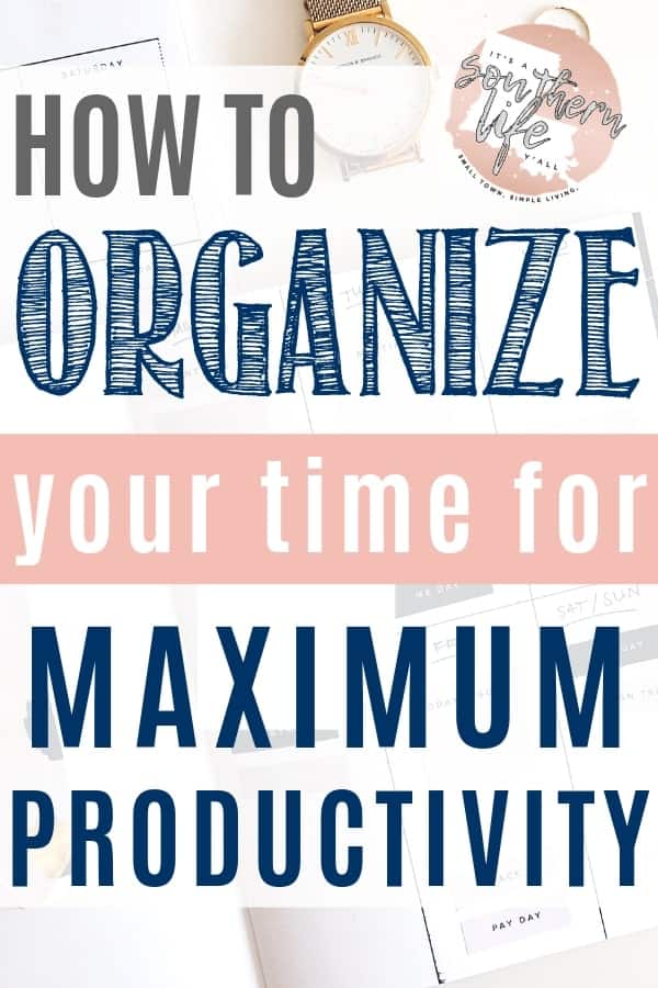 Get more done when you organize your time. Better time management leads to more productivity. Use my time blocking method and free printable. 