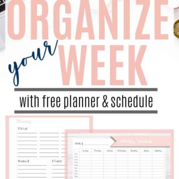 How to organize your week and become more productive by using this simple time blocking method. Includes free printable planner and weekly schedule to help you have better time management.