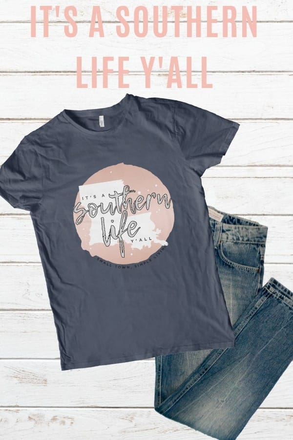 It's a Southern Life Y'all T-shirt mockup.