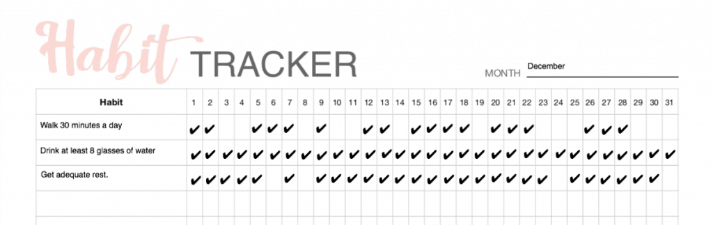 My habit tracker to lead a healthier lifestyle for free printable habit tracker.