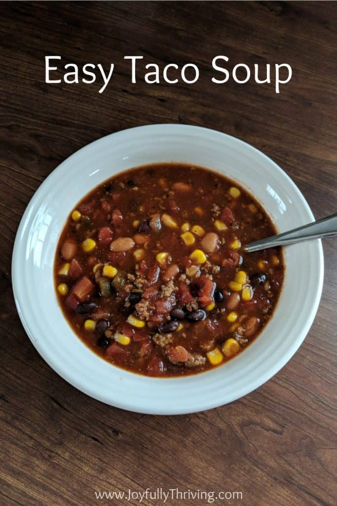 Easy Taco Soup Recipe You Can Fix and Forget from Joyfully Thriving