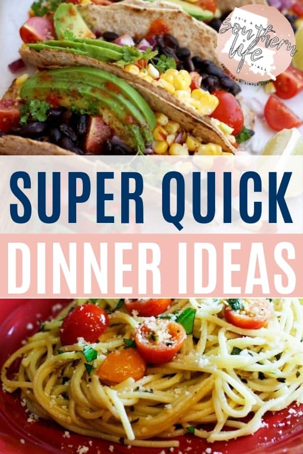 Do you find yourself scrambling when you hear "what's for dinner"? Here you will find 20 super quick dinner ideas to add to your meal planning. Best part is they are all budget friendly! 