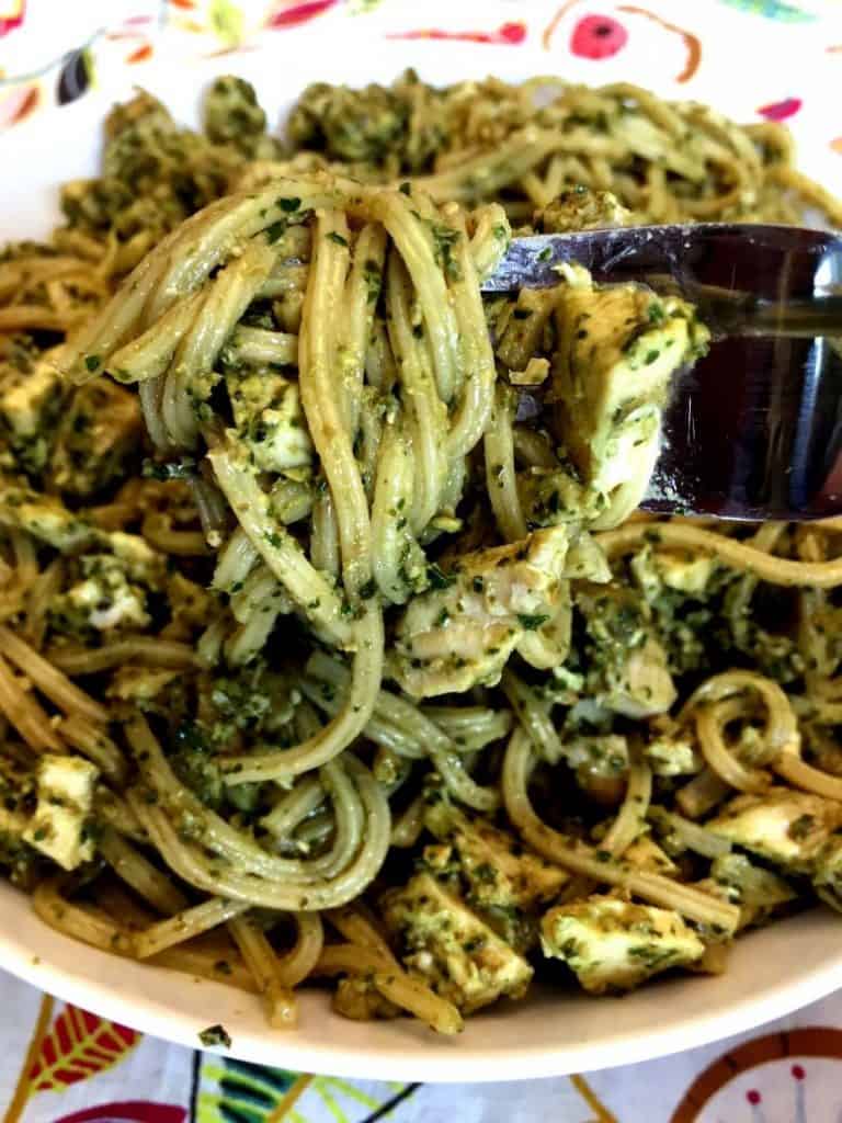 Easy Chicken Pesto Pasta 15 Minute Meal from Melanie Cooks