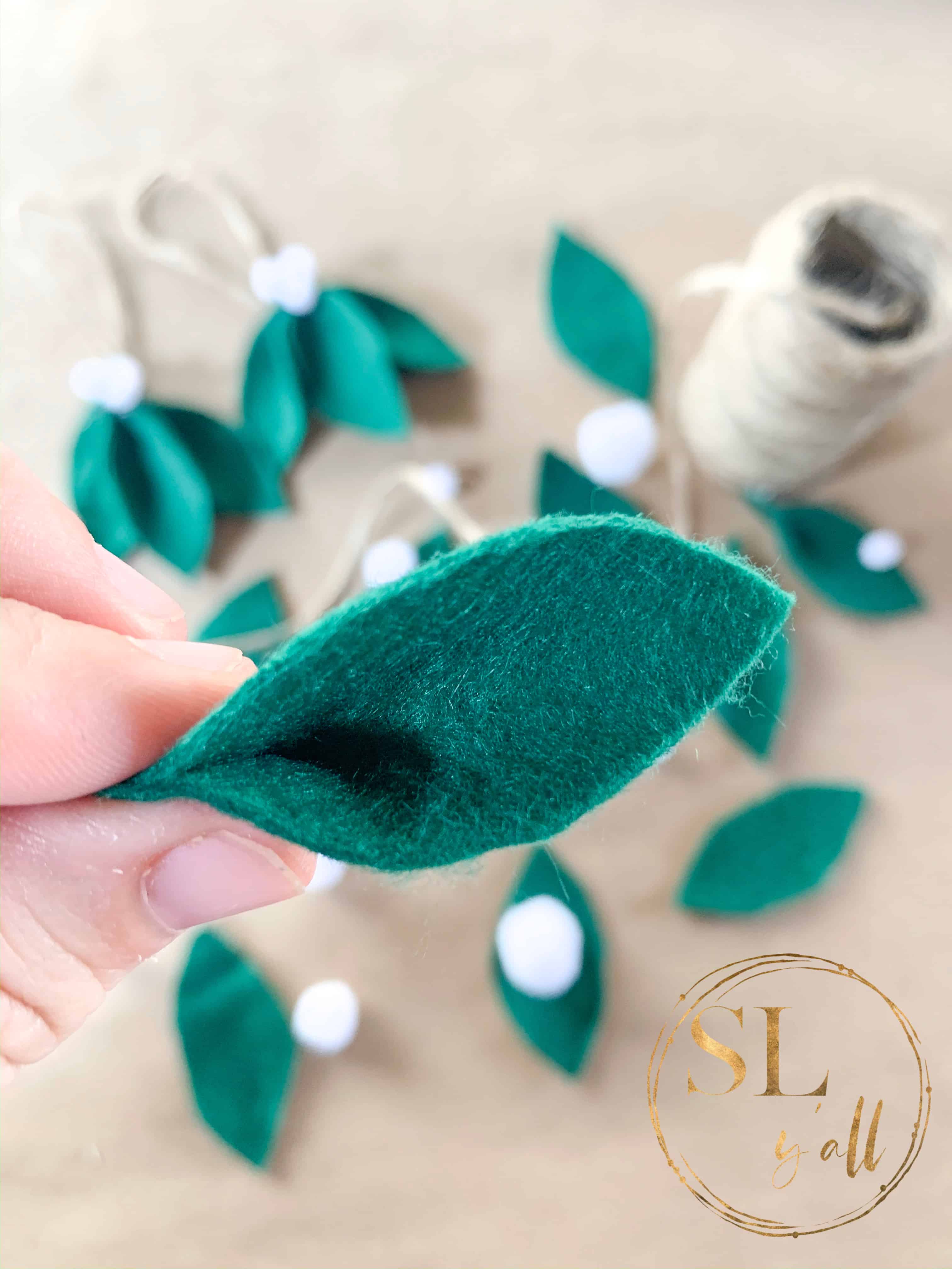 Farmhouse Felt Leaf Ornaments leaf shape image