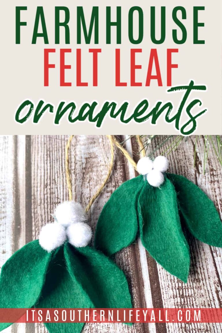 Farmhouse felt leaf ornaments