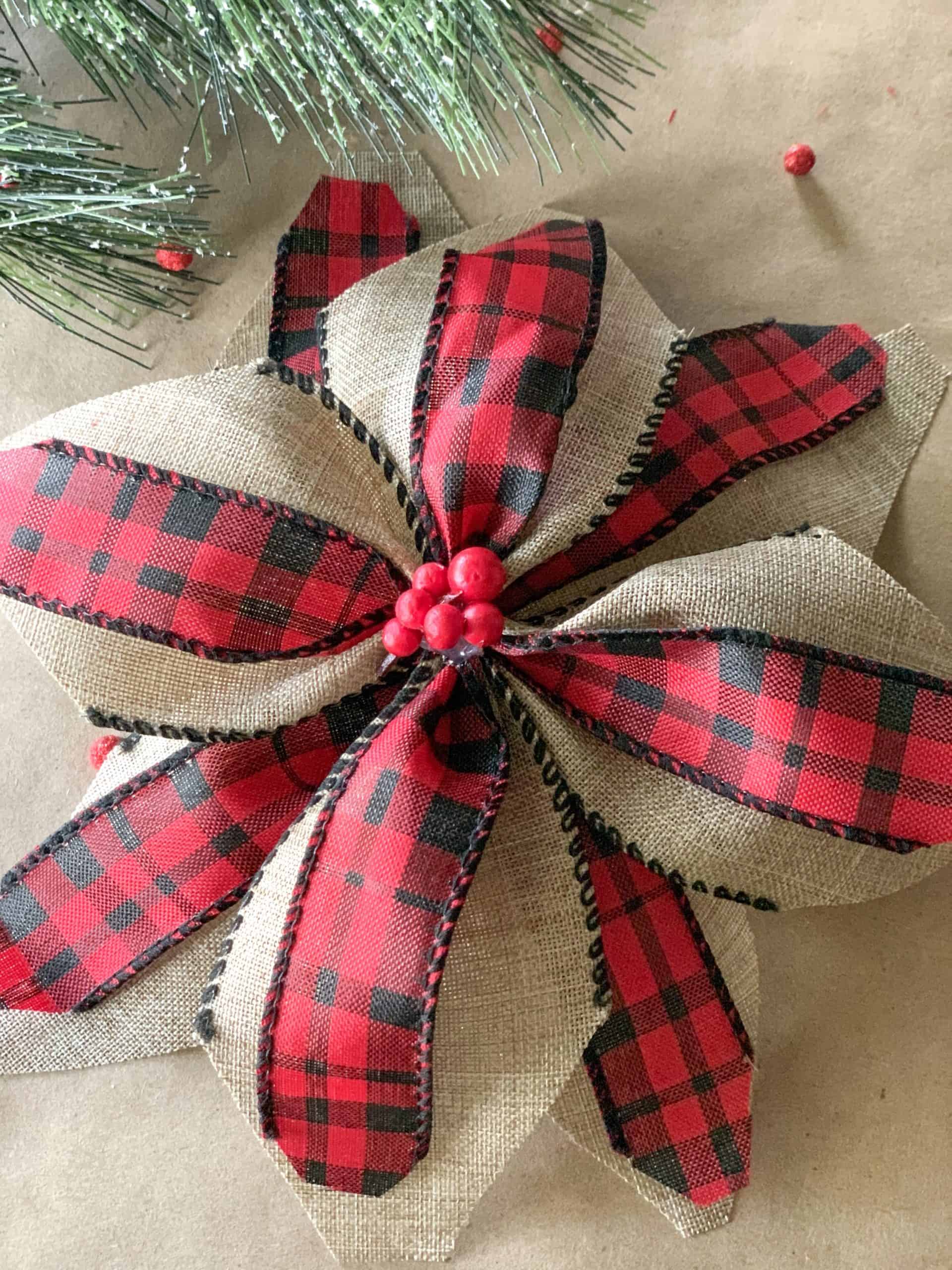 finished ribbon poinsettia.