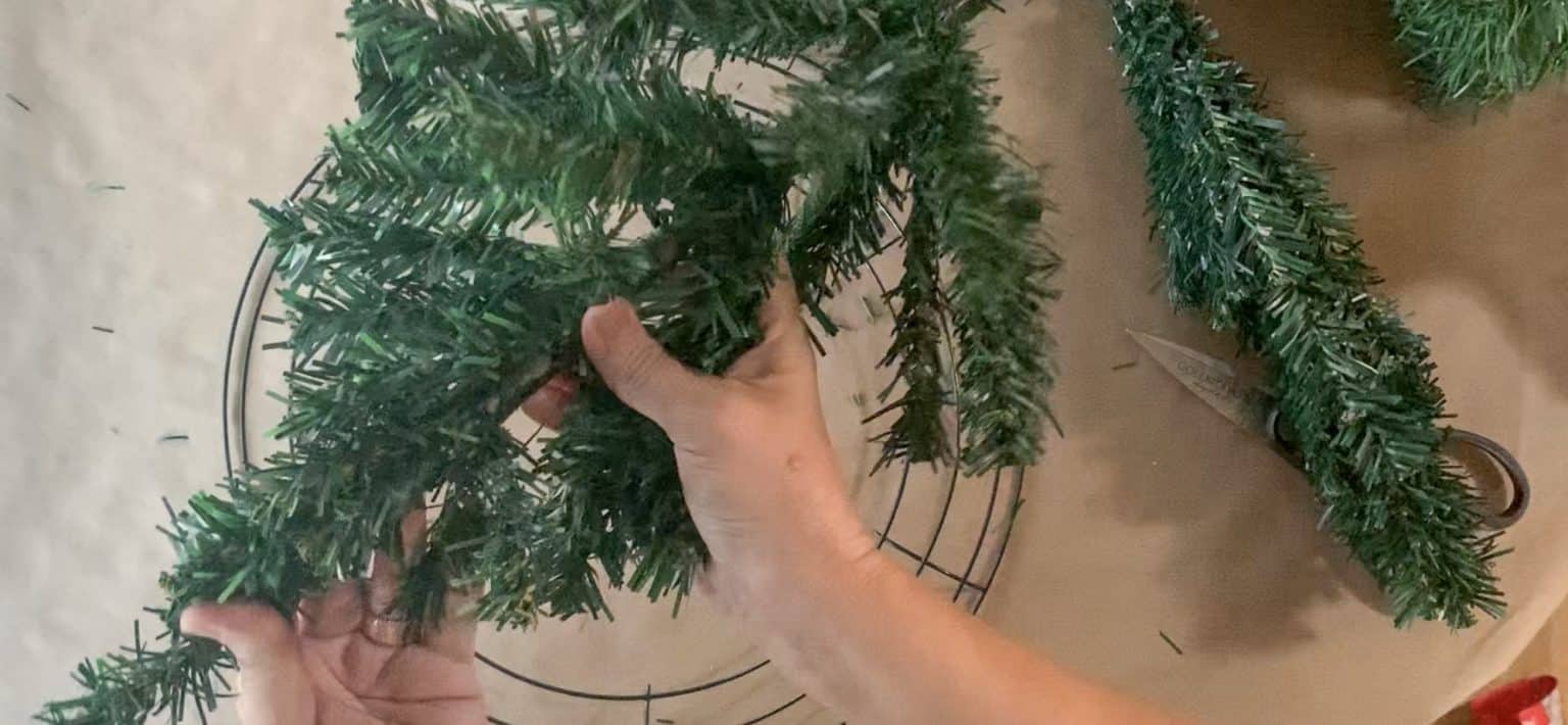 Dollar Tree DIY Christmas Wreath - It's a Southern Life Y'all