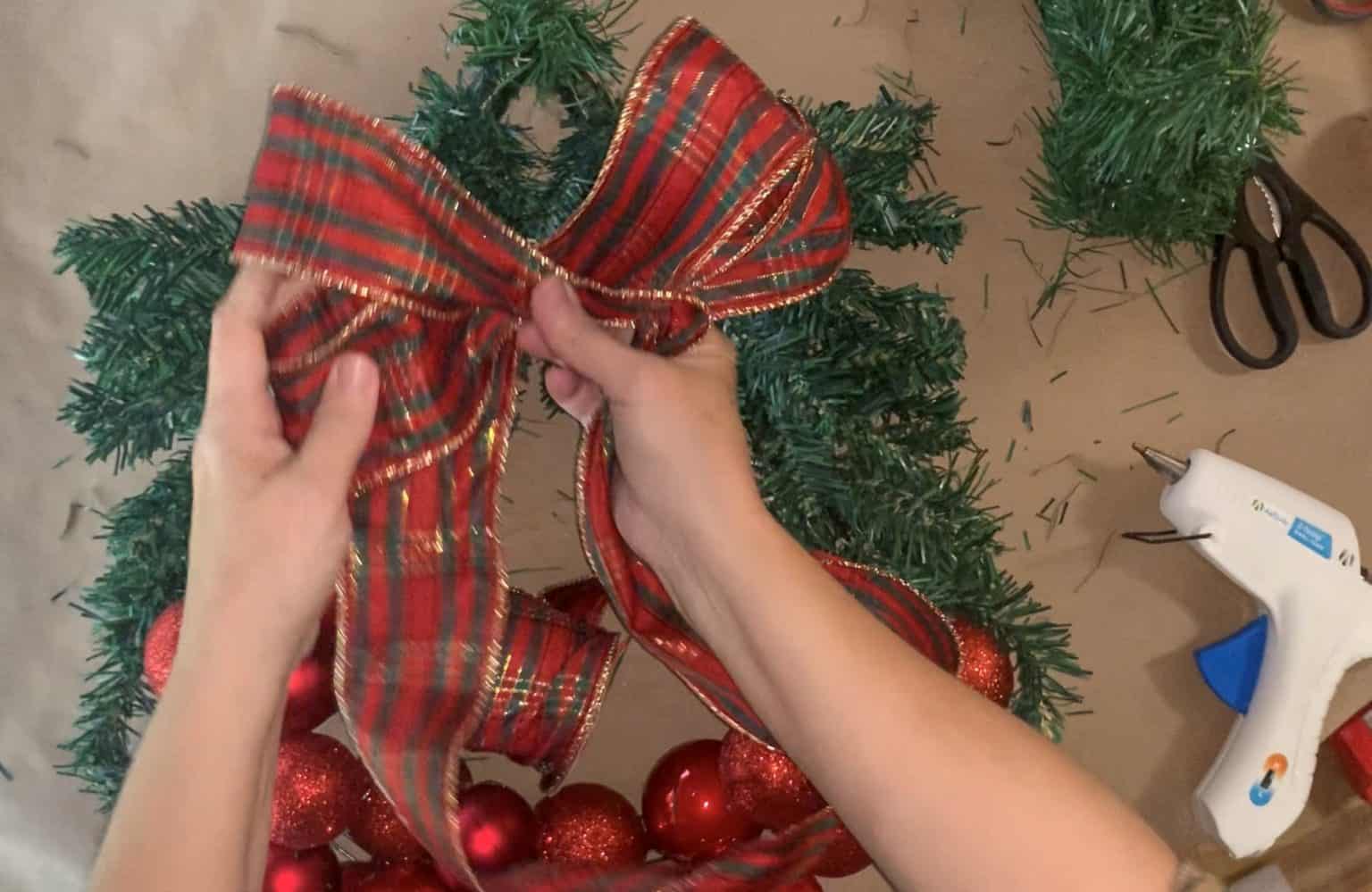 Dollar Tree DIY Christmas Wreath - It's a Southern Life Y'all