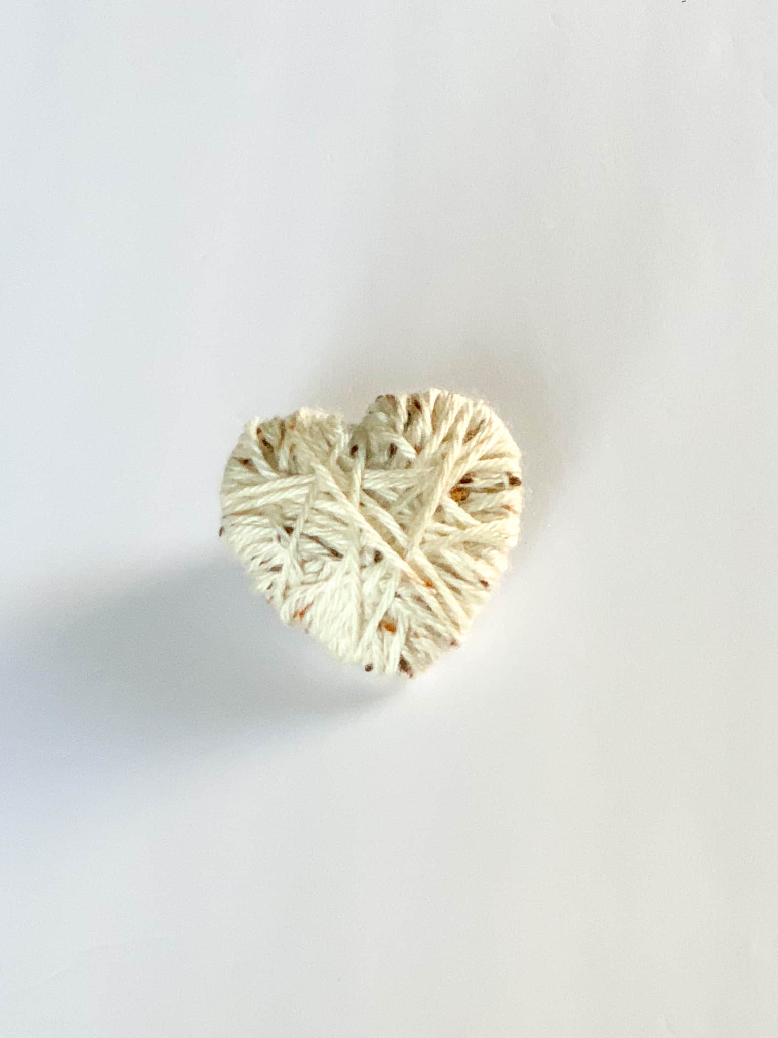 Yarn wrapped heart