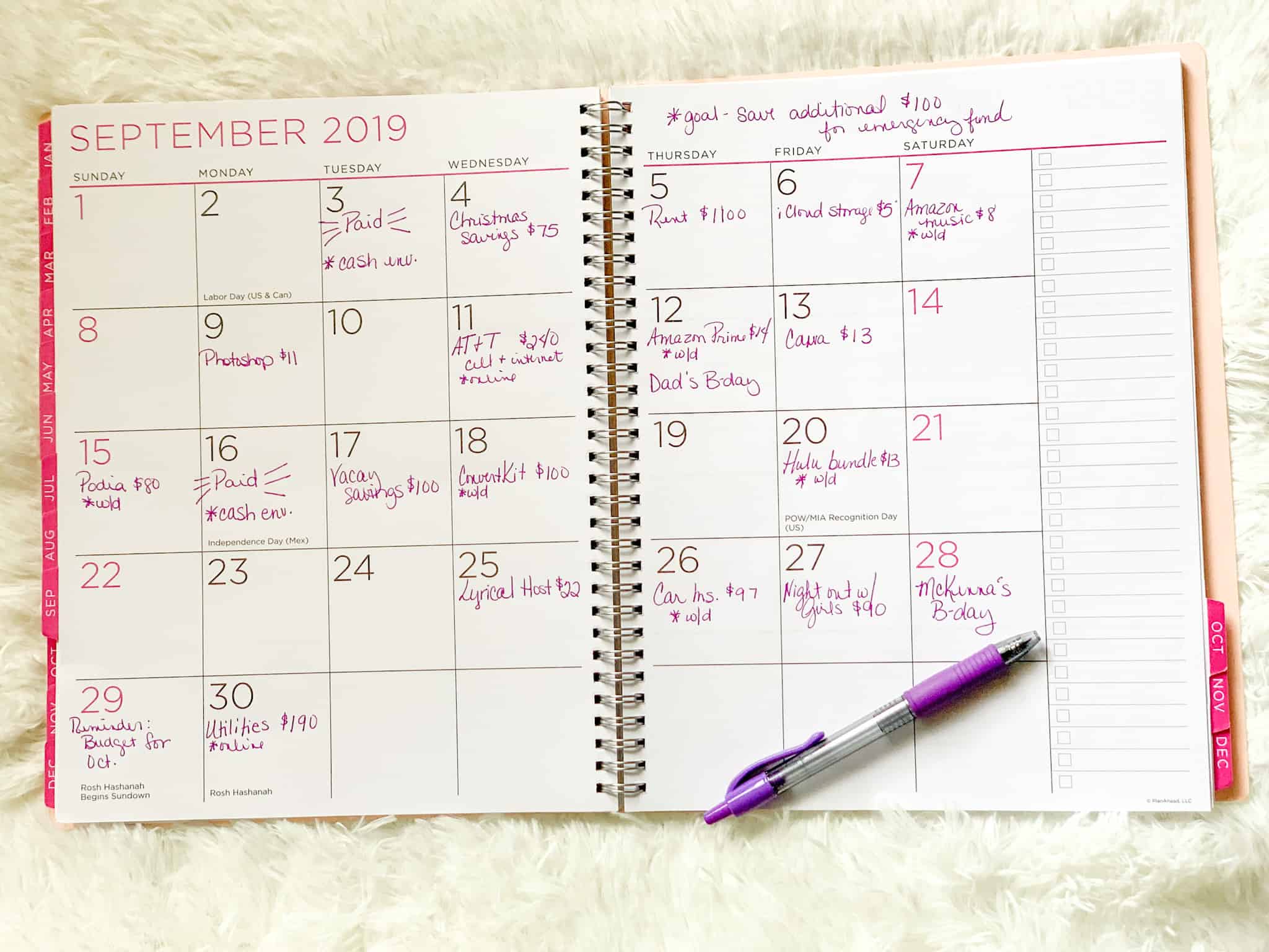 best budget calendar planner 2018