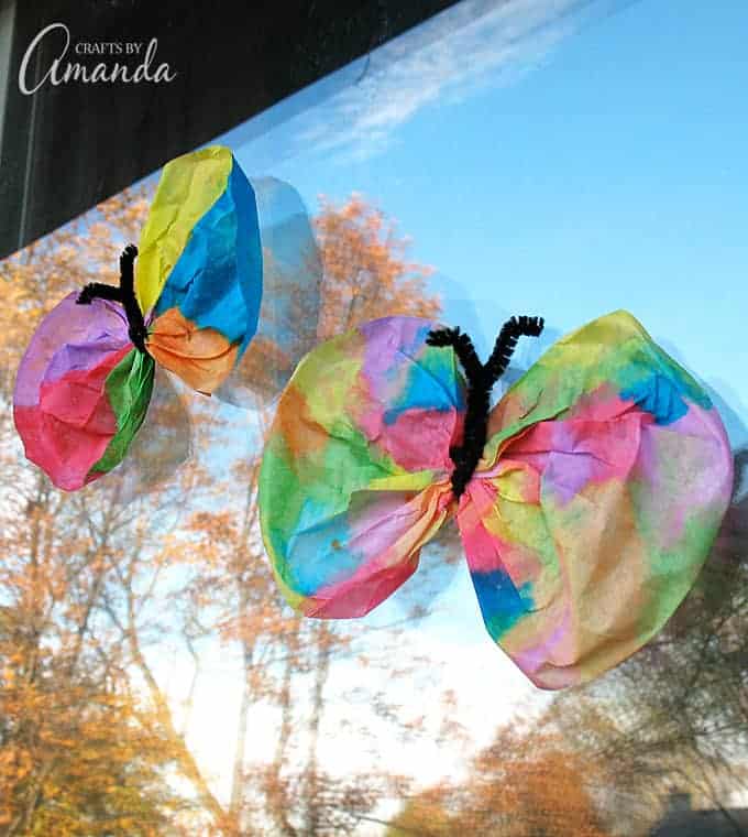 Two color coffee filter butterflies.