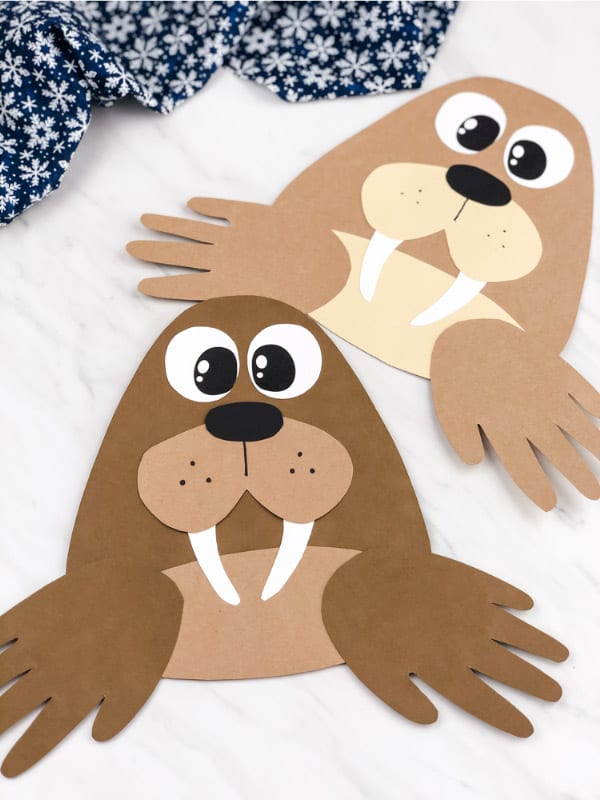 Walrus handprint craft.