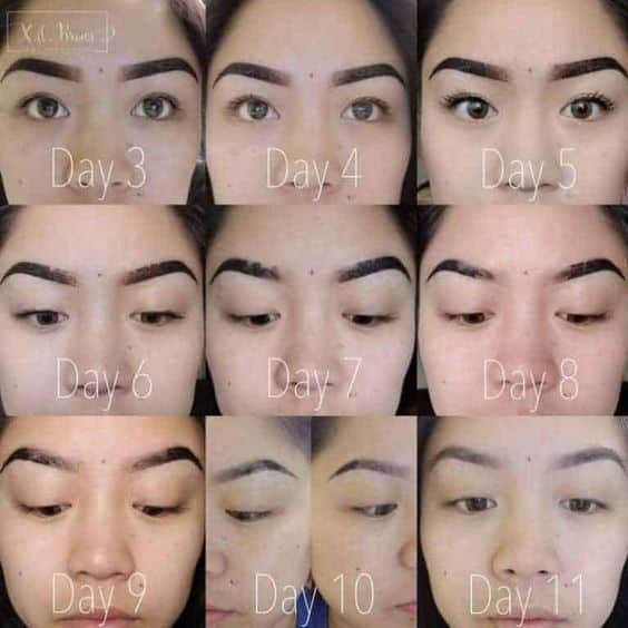 microblading healing process before and after timeline