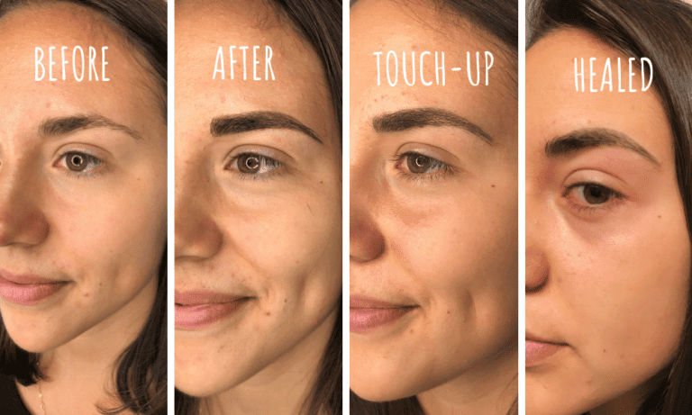 microblading healing process before and after timeline