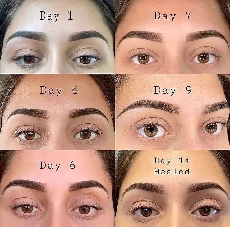 microblading healing process day by day