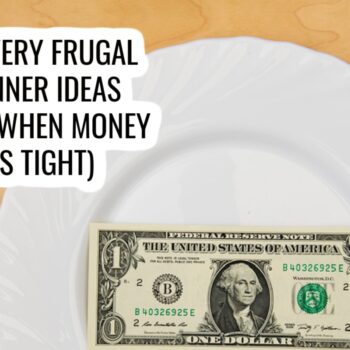 dollar bill on a white plate with fork