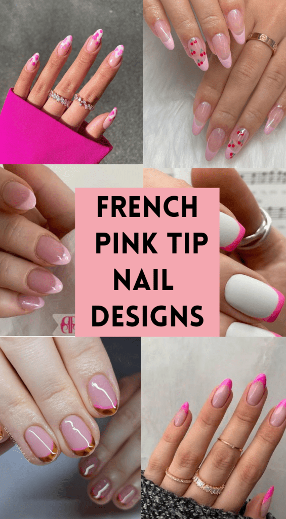 french pink tip nails