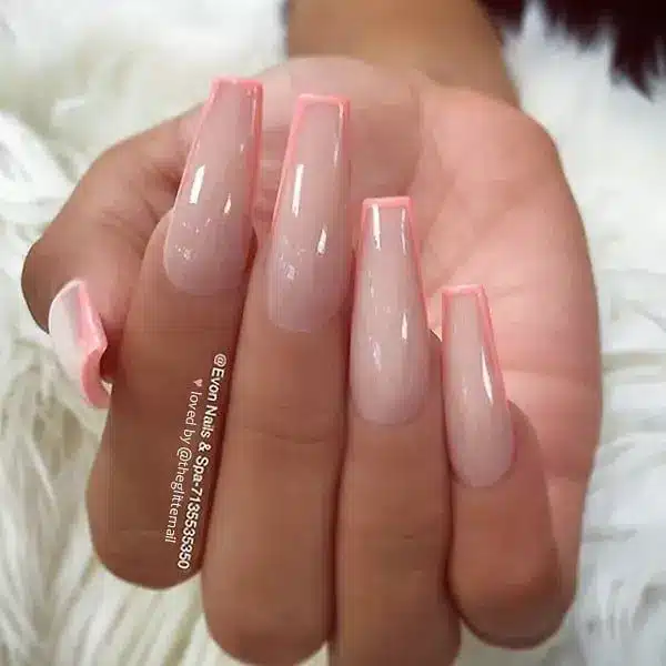  pink french tips nails