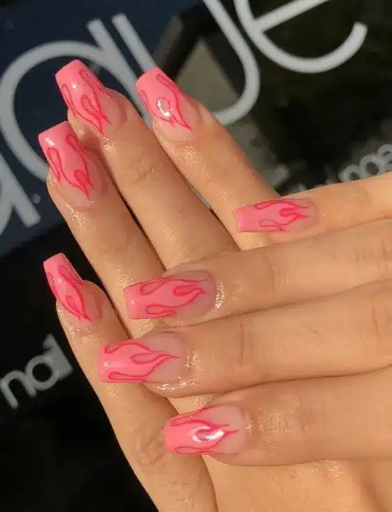  pink french tips nails
