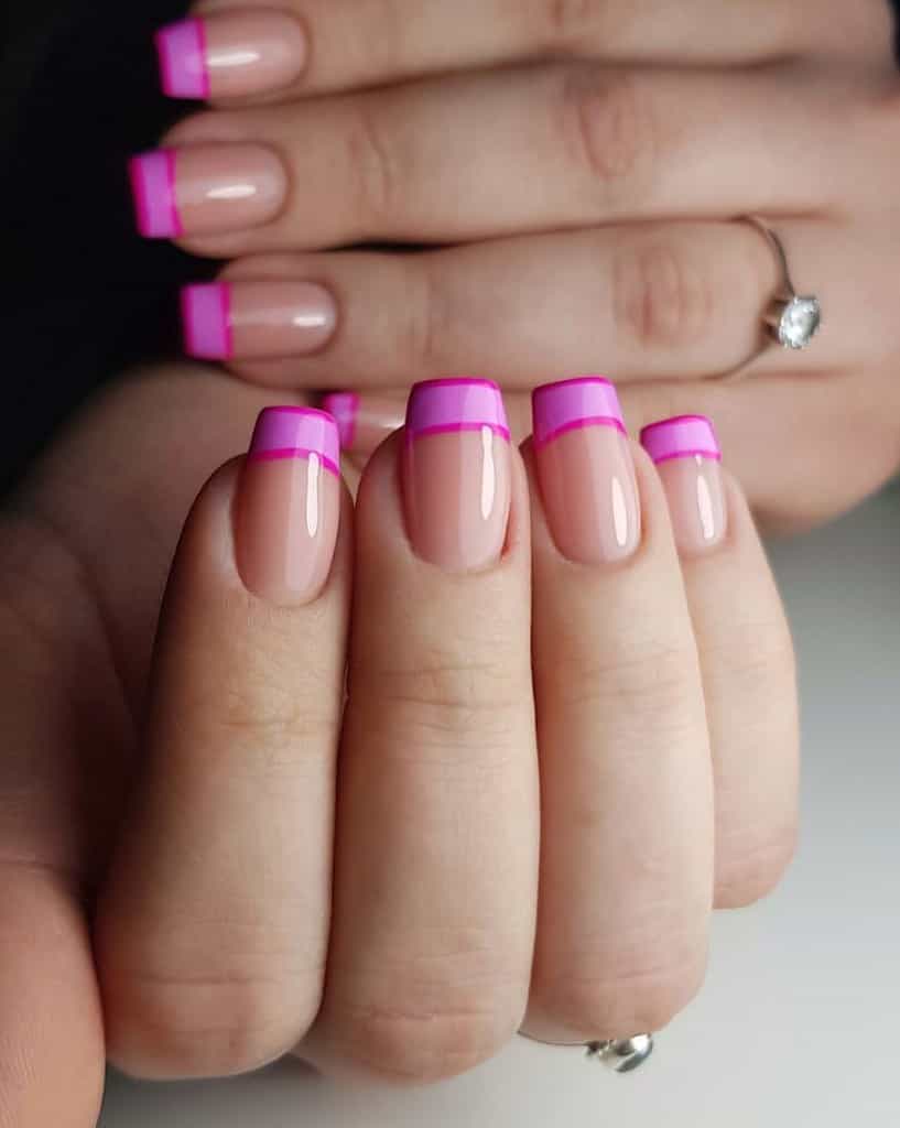  pink french tips nails