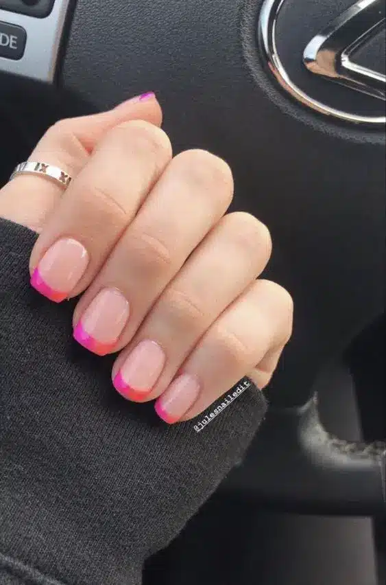  pink french tips nails