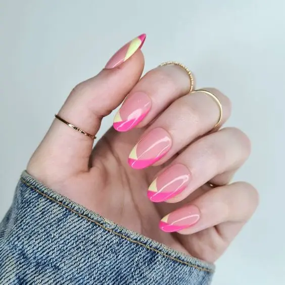  pink french tips nails