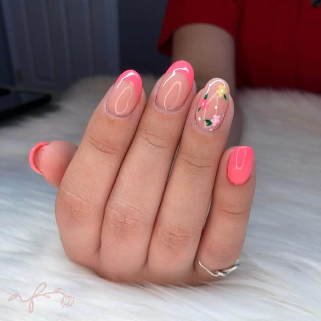  pink french tips nails