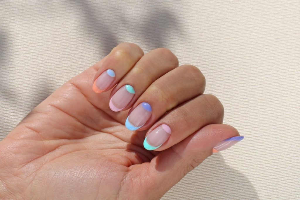 pink french tips nails