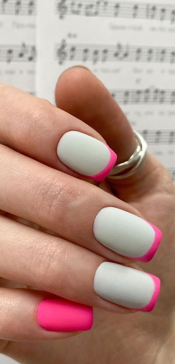  pink french tips nails