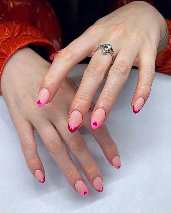  pink french tips nails