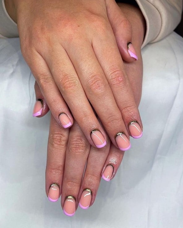  pink french tips nails