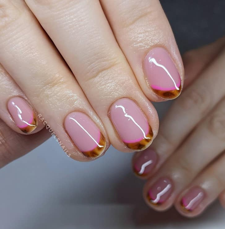  pink french tips nails