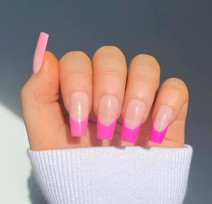  pink french tips nails
