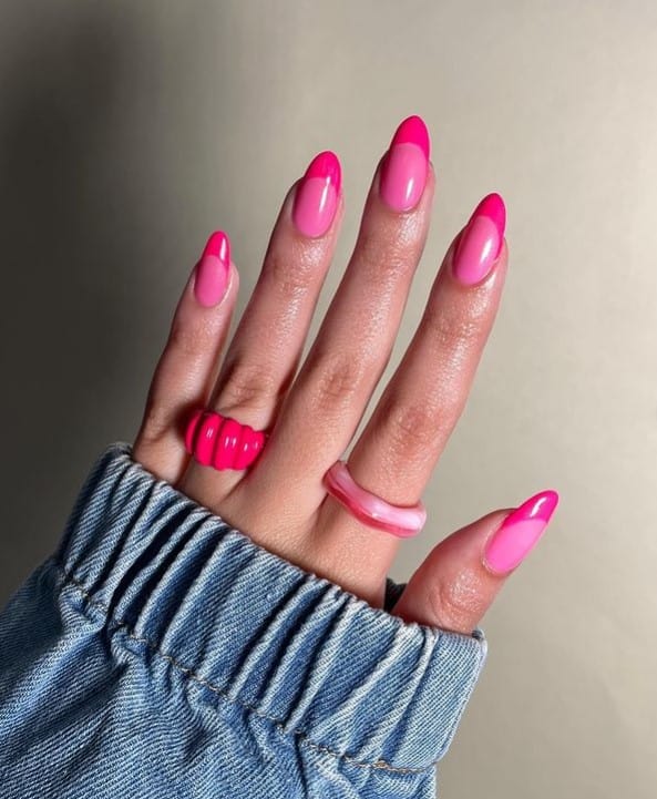  pink french tips nails