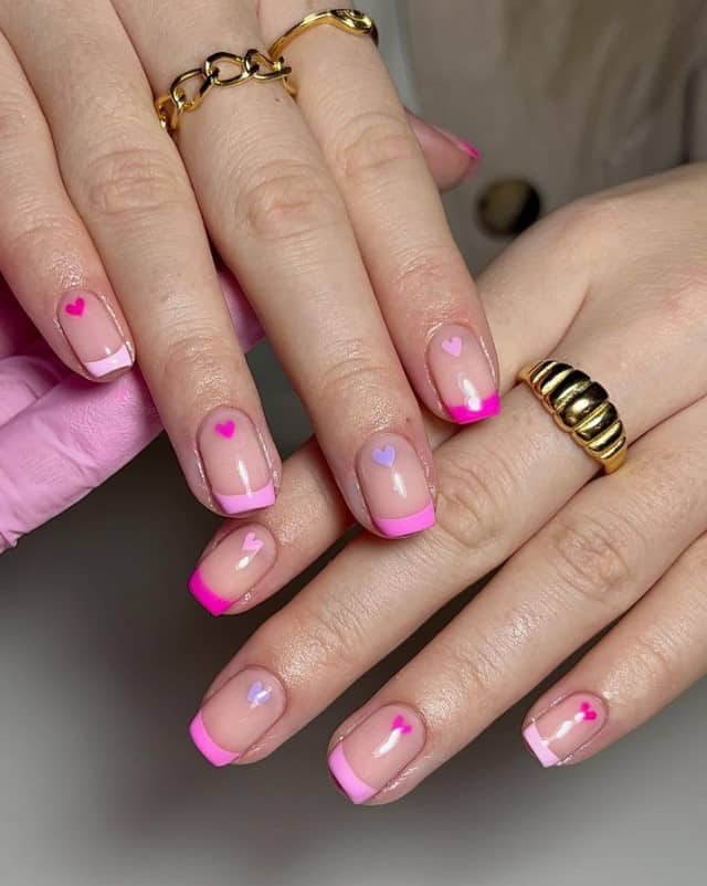  pink french tips nails