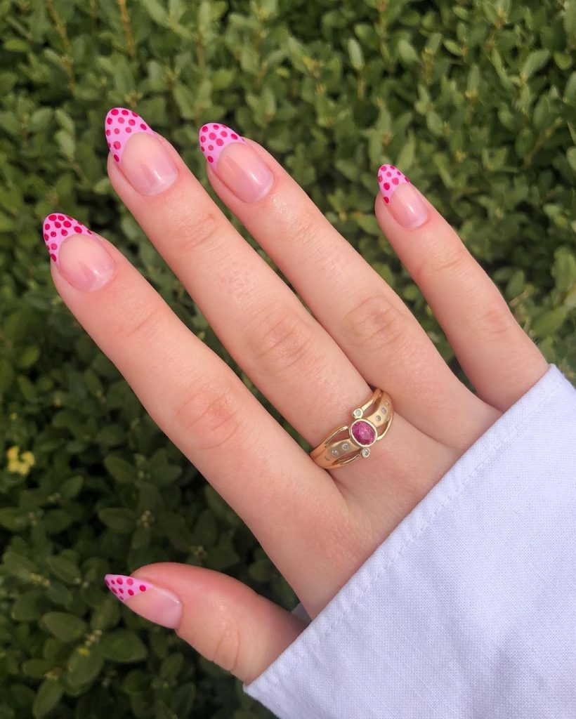  pink french tips nails
