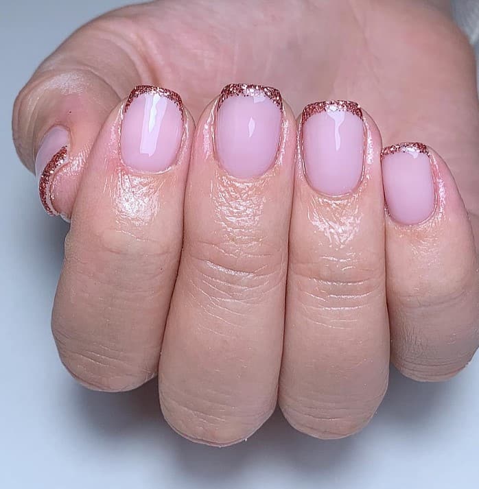  pink french tips nails