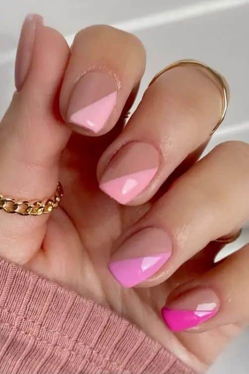  pink french tips nails