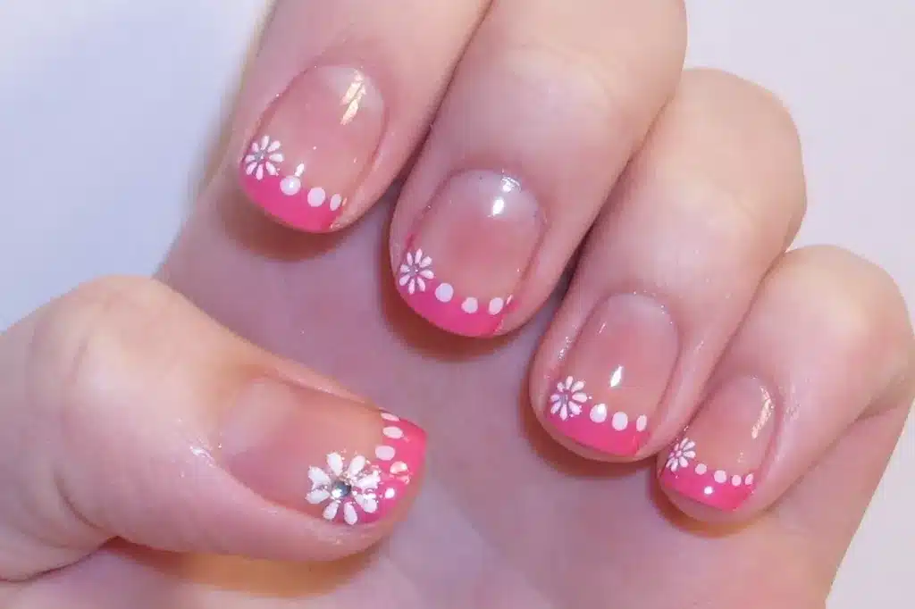  pink french tips nails