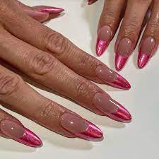  pink french tips nails